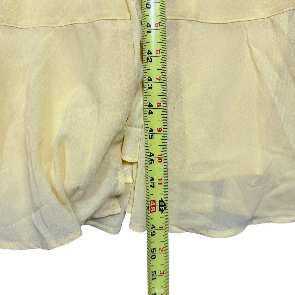 NWT Lulus Summer Invite Yellow Tie-Strap Tiered Midi Dress Size L - Picture 12 of 13
